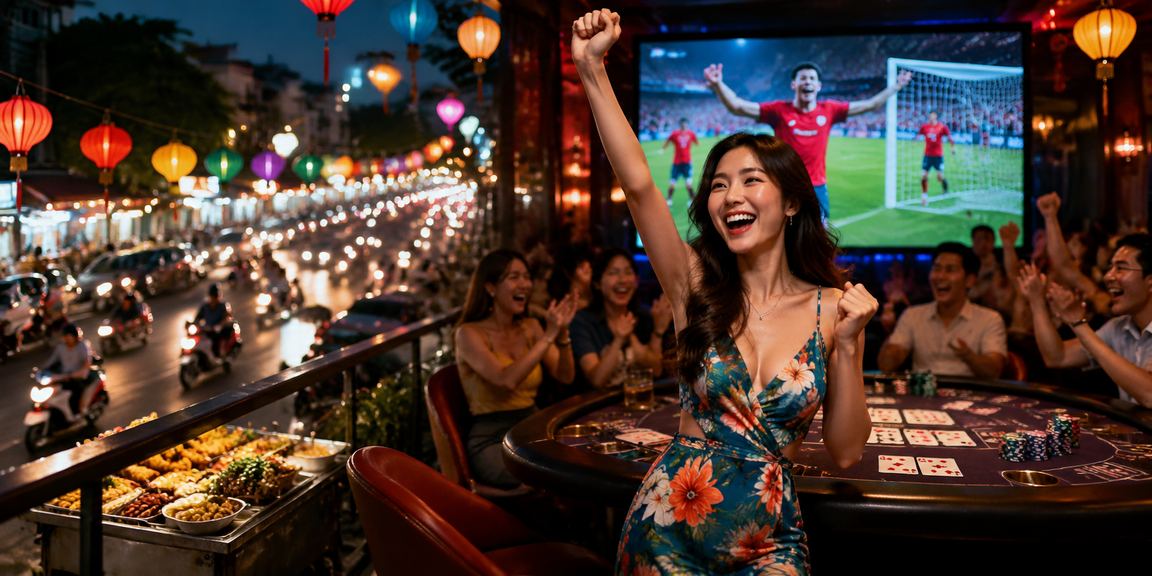 Chợ đêm Hồ Chí Minh với không khí giải trí và người dùng xem kèo thể thao